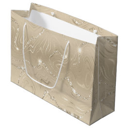 Champagne Luxury Background Beige Glitzer Große Geschenktüte