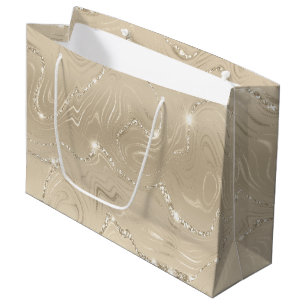 Champagne Luxury Background Beige Glitzer Große Geschenktüte