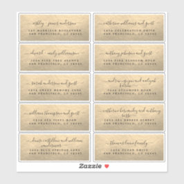 Champagne Mariage d'or Étiquettes de adresse invit