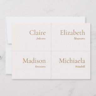 Champagne Neutral Mariage Carte Place do-it-yourse