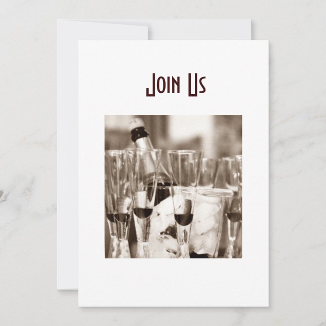 "CHAMPAGNE ON ICE" ERWACHSENE PARTY EINLADUNG (Vorderseite)