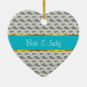 Champagne Paisley Pattern Keramik Ornament