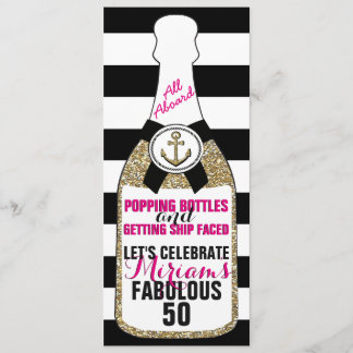 Champagne Parties scintillant nautique Invitation