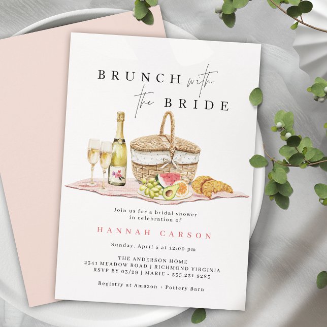 Champagne Picnic | Niedliches Brautparty Brunch Einladung (Von Creator hochgeladen)
