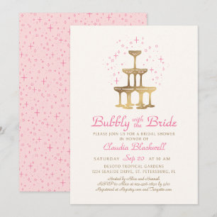 Champagne Pink Bridal Dusche Einladung