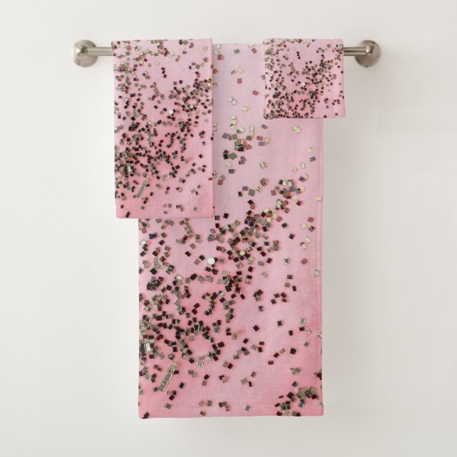 Champagne Pink Confetti Badhandtuch Set (Insitu)
