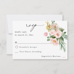 Champagne & Pink Floral no Repas RSVP 2
