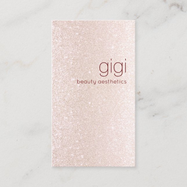 Champagne Pink Ombre Glitzer Beauty Visitenkarte (Vorderseite)