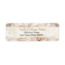 Champagne Pink Rose Elegance - Adressetikett Slim