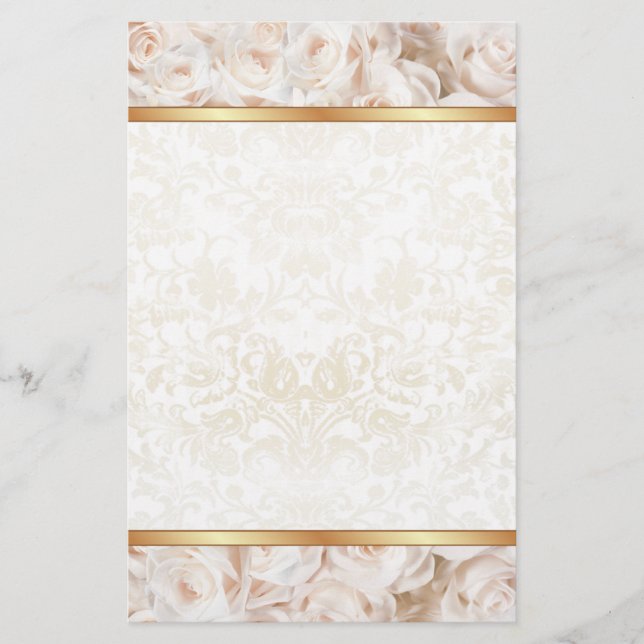 Champagne Pink Rose Elegance Briefpapier (Vorderseite)