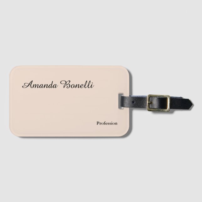 Champagne Pink Schlicht Einfach Minimalistisch mod Gepäckanhänger (Vorderseite (Horizontal))