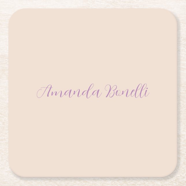 Champagne Pink Schlicht Einfach Minimalistisch mod Rechteckiger Pappuntersetzer (Vorderseite)