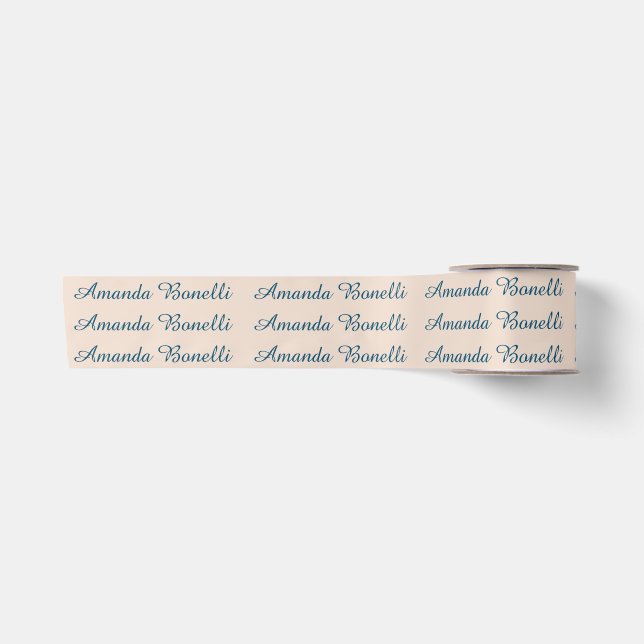 Champagne Pink Schlicht Einfach Minimalistisch mod Satinband (Vorderseite)