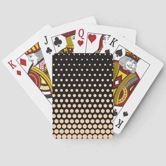 Champagne Polka Dot Modern Black Spielkarten (Rückseite)