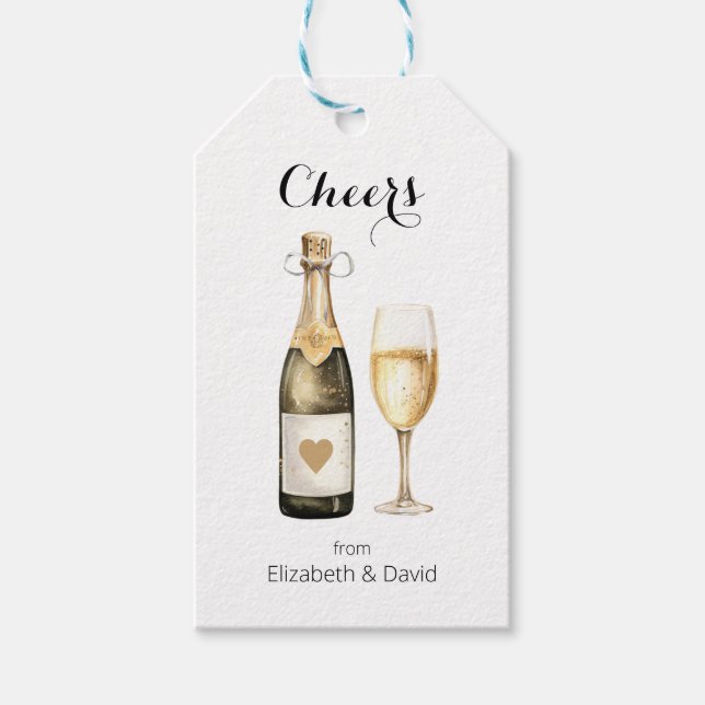 Champagne Prosecco Lover Herzlich Willkommen Geschenkanhänger (Vorderseite)