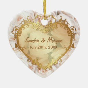 Champagne Rosa Elegance 2 Seite Keramik Ornament