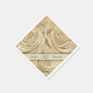 Champagne Rose Golden Wedding Jubiläum Serviette