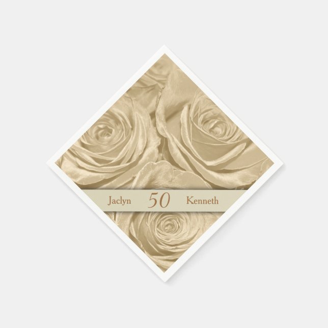 Champagne Rose Golden Wedding Jubiläum Serviette (Ecke)