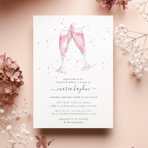 Champagne rose   Invitation Brunch & Bubbly