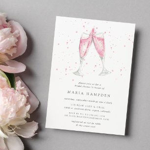 Champagne rose   Invitation de douche nuptiale