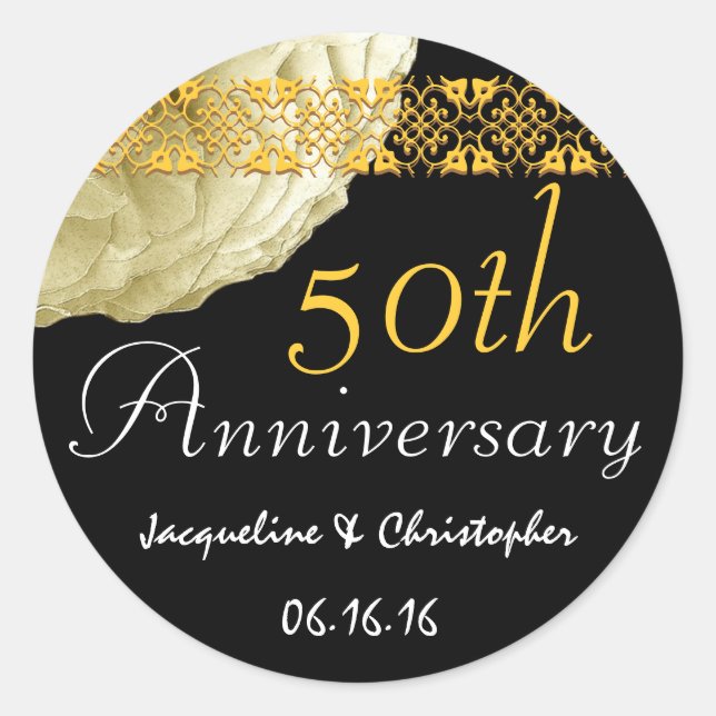 CHAMPAGNE Rose Sticker zum 50. Jubiläum (Vorderseite)