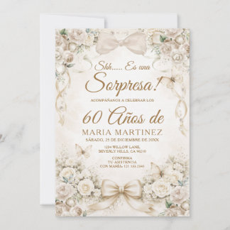 Champagne-Schale Floral Sorpresa 60 Jahre Geburtst Einladung
