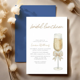 Champagne-Schale-Script-Braut-Lunch Einladung
