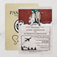Champagne Schweden Pass Einladung Hochzeit