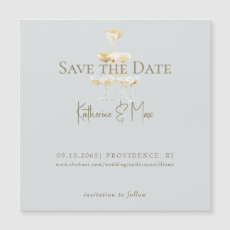 Champagne Seafoam Wedding Save the Date Magnetic Magnetkarte