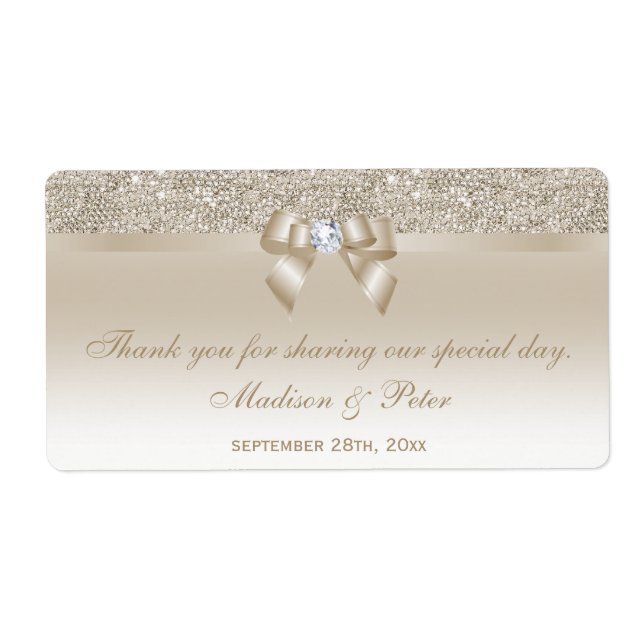 Champagne Sequins Bow Ribbon Diamond Gevor (Vorne)