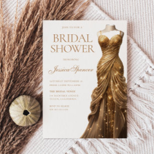 Champagne Shimmer Dress Brautparty Einladung