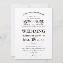 Champagne Shimmer Heritage Schriftart Hochzeit Einladung