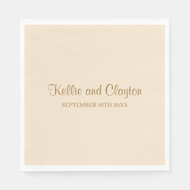 Champagne Simple Wedding Napkins Serviette (Vorderseite)