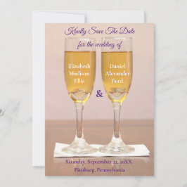 Champagne Simple Wedding Rings Save the Date