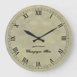 Champagne Skies Roman Numerals Wallclock Große Wanduhr