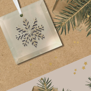 Champagne Snowflake Glass Ornament Aus Glas
