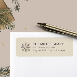 Champagne Snowflake Light Address Label