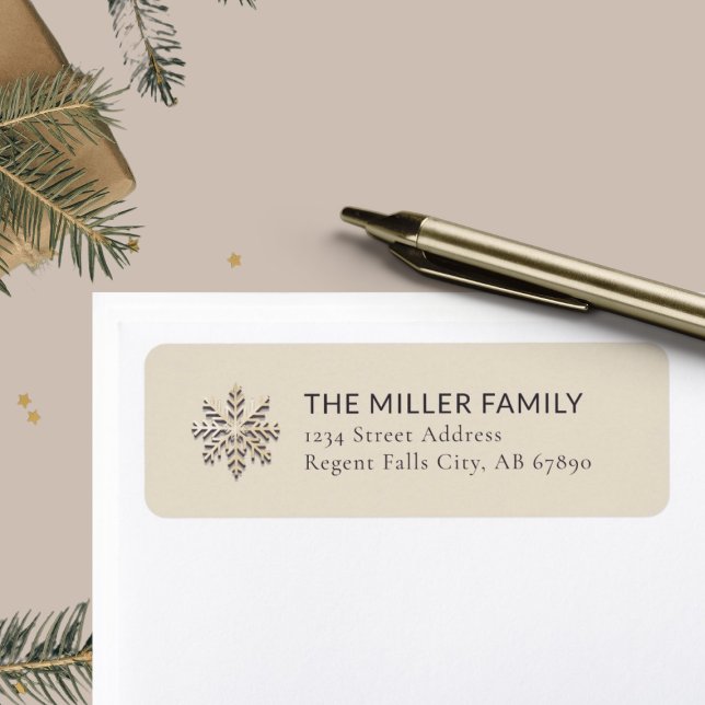 Champagne Snowflake Light Address Label (Von Creator hochgeladen)