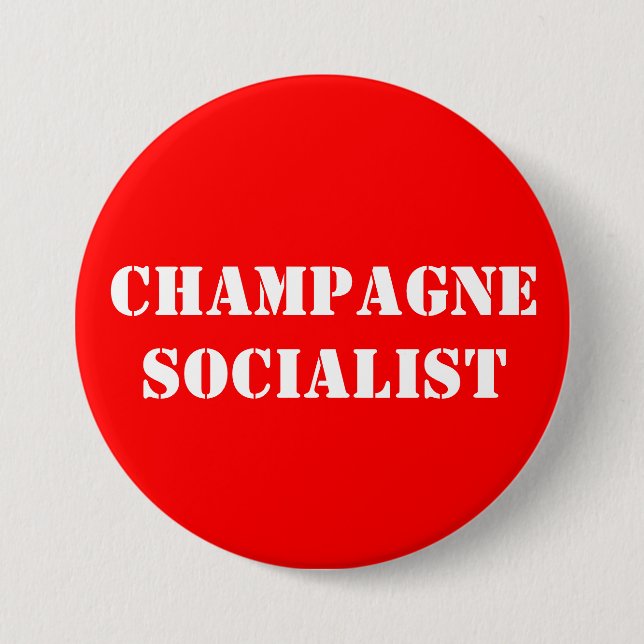 Champagne-Sozialisten-Abzeichen Button (Vorderseite)