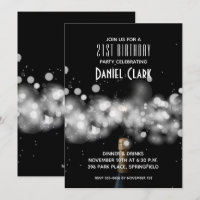 Champagne Sparkle 21e anniversaire Invitations