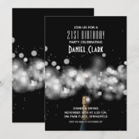 Champagne Sparkle Geburtstagsparty Einladungen