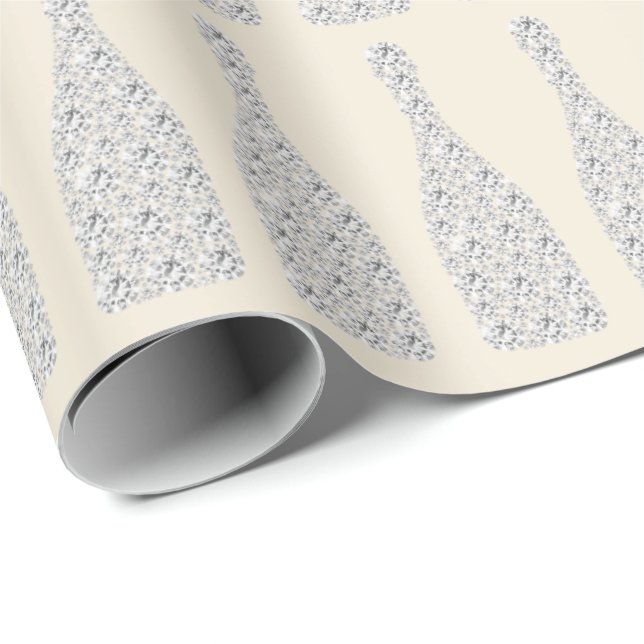 Champagne Swarovski Crystals Diamond Flaschen Elfe Geschenkpapier (Rolleneckpunkt)