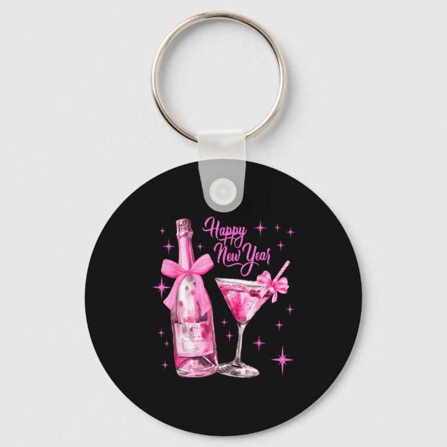 Champagne Swea Martini Coquette Happy New Year Par Schlüsselanhänger (Vorderseite)