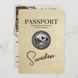 Champagne Sweden Passport Save the Date