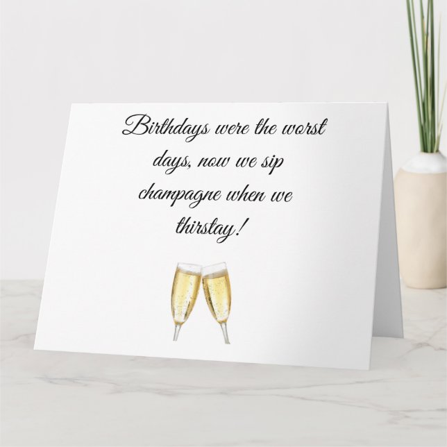 Champagne Taste Geburtstagskarte Karte (Vorderseite)