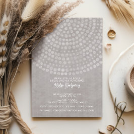 Champagne Taupe - Boho Dots Brautparty Party Einladung