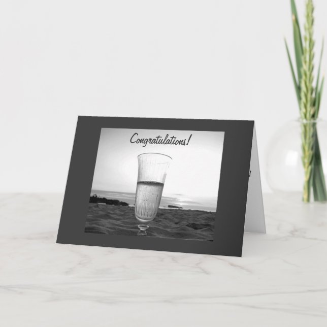 CHAMPAGNE TOAST AM STRAND FÜR WEDEN KARTE (Vorderseite)