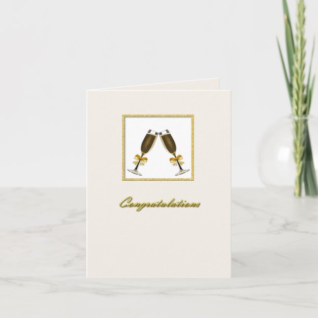Champagne Toast Custom Wedding Grußkarte Karte (Vorderseite)