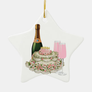 Champagne-Toast-Geburtstag Keramik Ornament