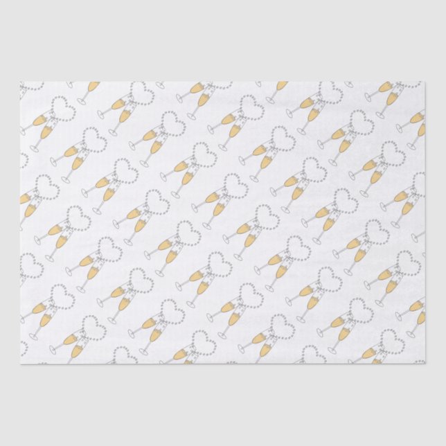Champagne Toast Heart Seidenpapier (Vorderseite)